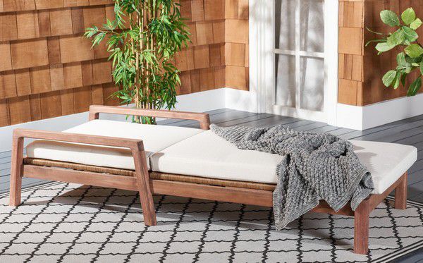 Safavieh Donnamaria Wicker Sun Lounger - Natural - Image 5
