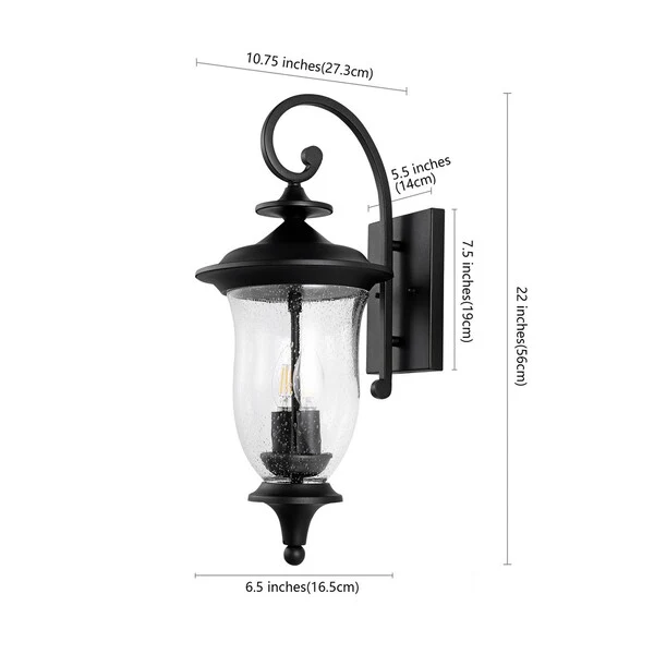 Safavieh Dowell Outdoor Wall Sconce Set Of 2 - Black - Image 3