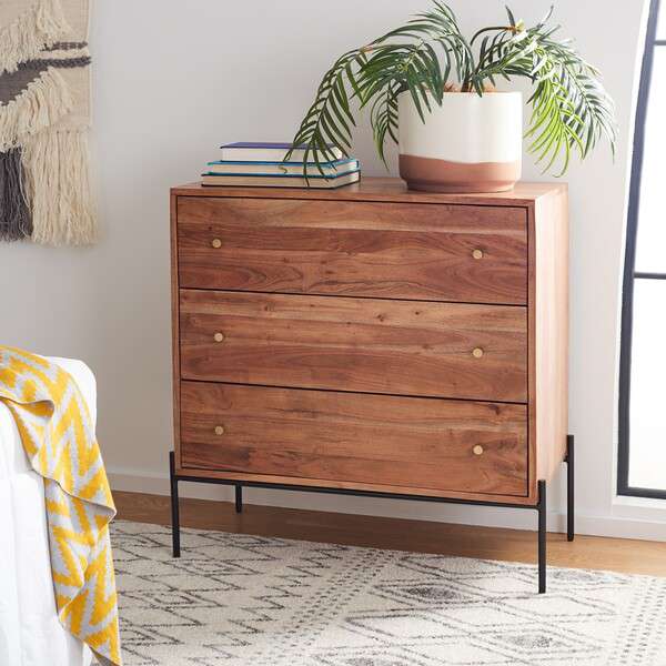 Safavieh Dowling 3 Drawer Chest - Brown - Image 4