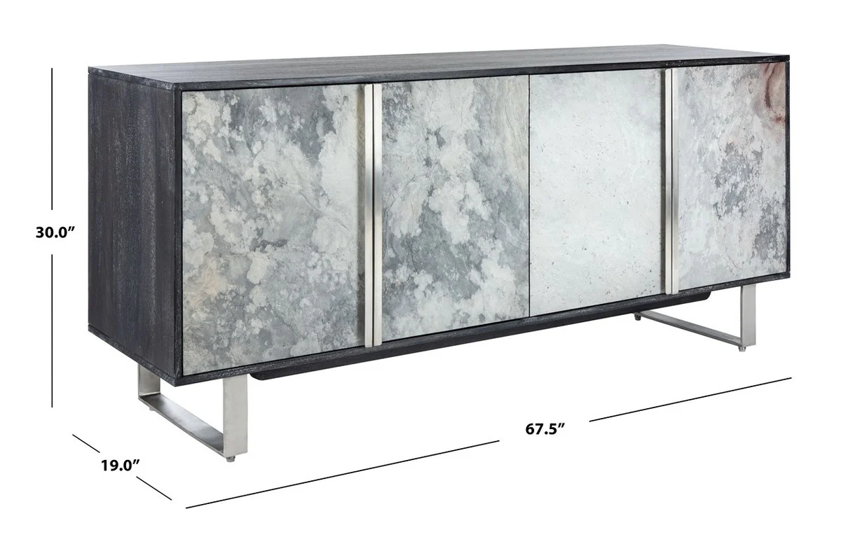 Safavieh Drake Slate 4 Door Sideboard - Black - Image 3
