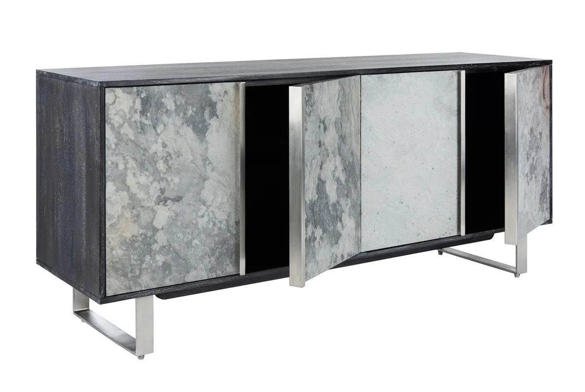 Safavieh Drake Slate 4 Door Sideboard - Black - Image 4