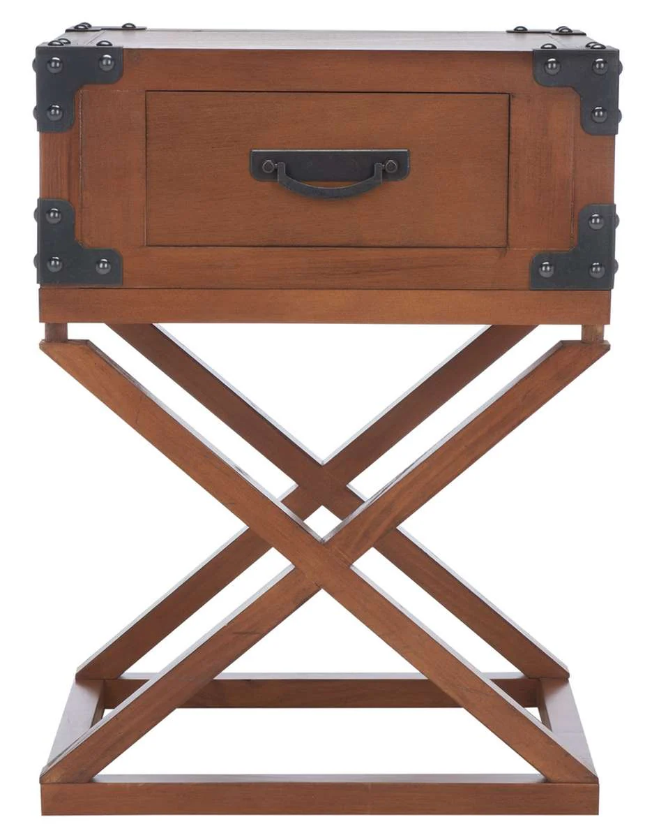 Safavieh Dunstan Accent Table With Storage Drawer - Brown - Image 2