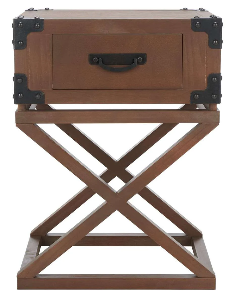 Safavieh Dunstan Accent Table With Storage Drawer - Washed Natural Pine - Image 2