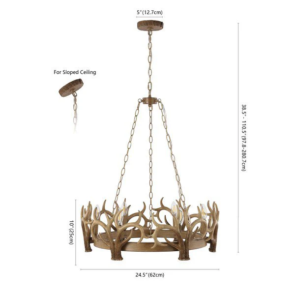 Safavieh Duriel Chandelier - Antique White - Image 3
