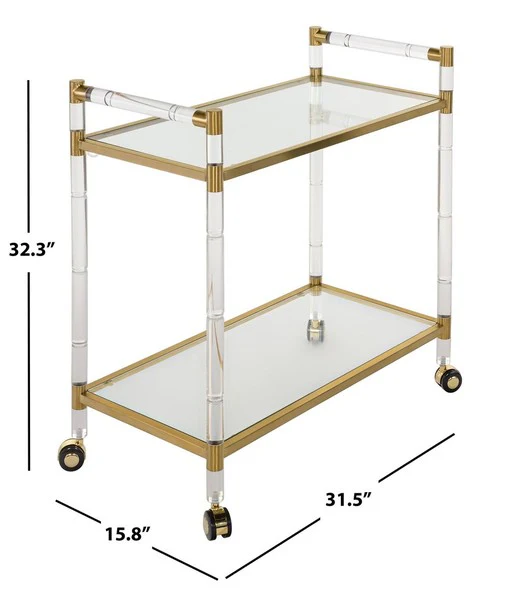 Safavieh Duval Bar Trolley - Clear - Image 3