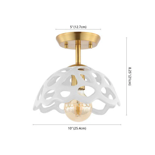 Safavieh Eldrid Flush Mount - Brass Gold - Image 3