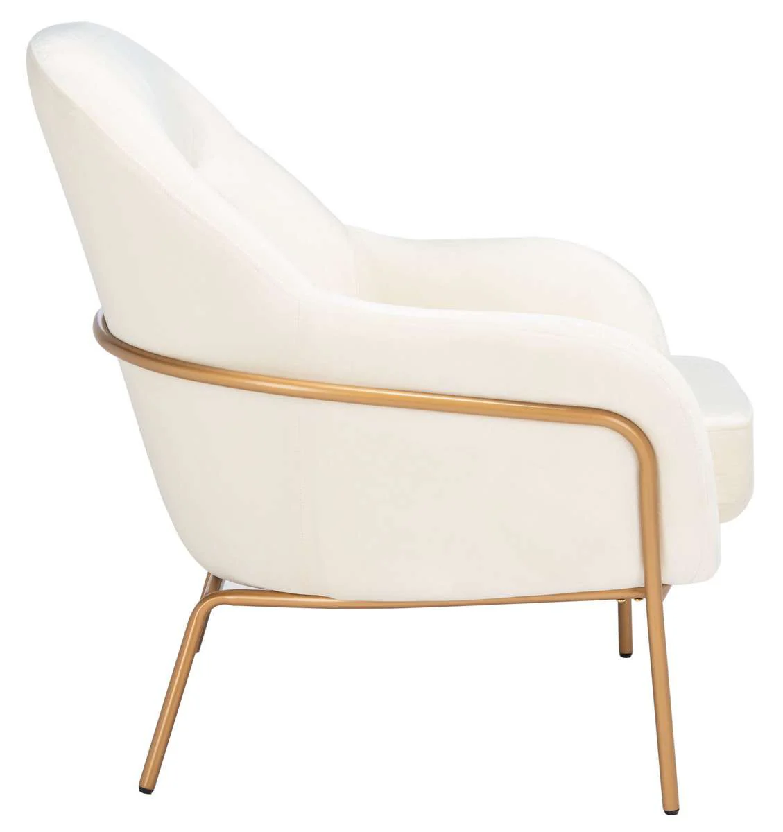 Safavieh Eleazer Velvet Accent Chair - Cream Velvet - Image 3