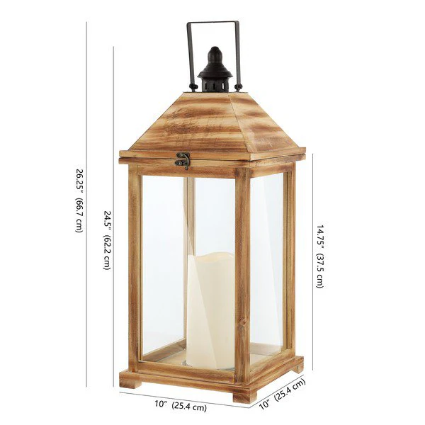 Safavieh Elida Outdoor Lantern - Brown - Image 3