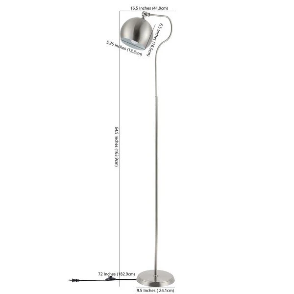 Safavieh Elijah Iron Floor Lamp - Nickel - Image 3
