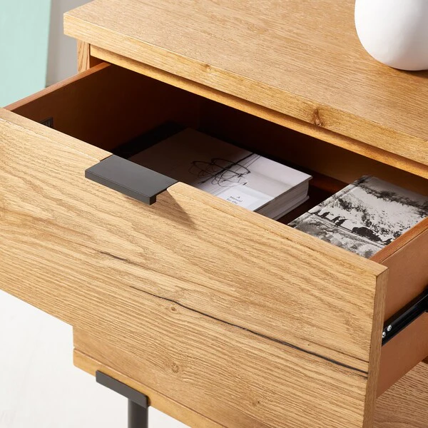 Safavieh Elizabella 2 Drawer Wood Night - Oak - Image 5