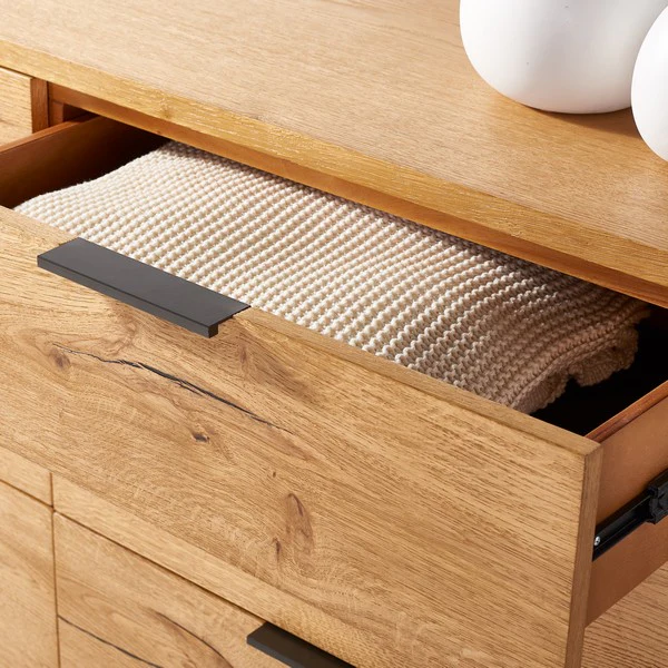 Safavieh Elizabella 6 Drawer Wood Dress - Oak - Image 4