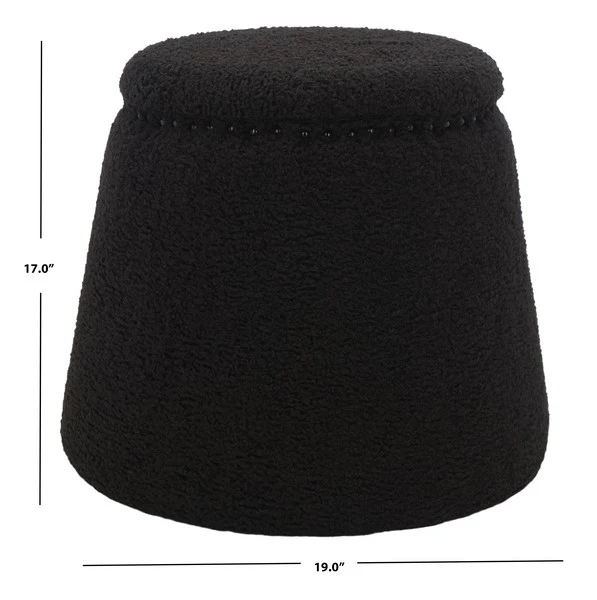Safavieh Ellerose Ottoman - Black - Image 3