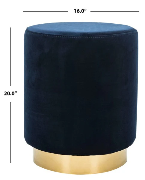 Safavieh Elsworth Ottoman - Navy - Image 3