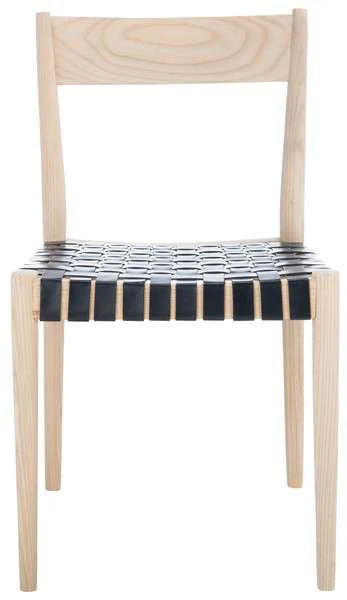 Safavieh Eluned Leather Dining Chair Set Of 2 - Black - Image 2