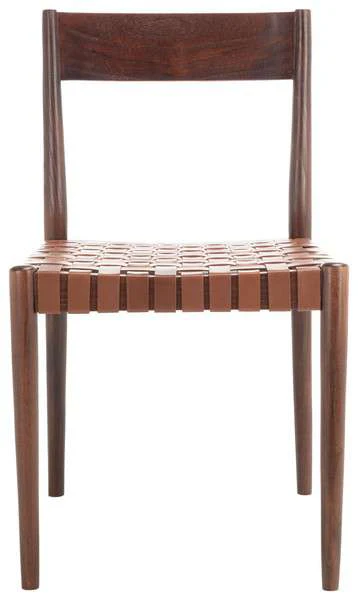 Safavieh Eluned Leather Dining Chair Set Of 2 - Cognac - Image 2