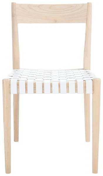Safavieh Eluned Leather Dining Chair Set Of 2 - White - Image 2
