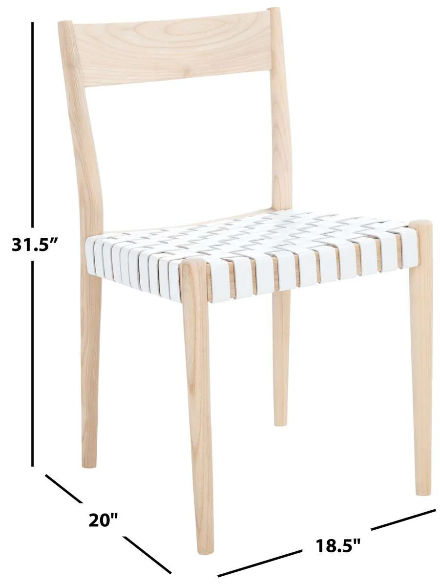 Safavieh Eluned Leather Dining Chair Set Of 2 - White - Image 4