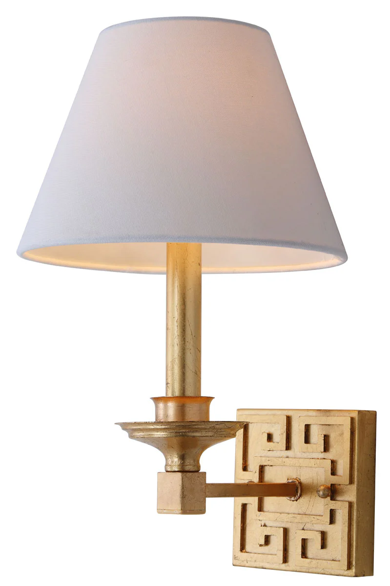 Safavieh Elvira Gold 15-Inch H Greek Key Wall Sconce Set Of 2 - Gold - Image 2