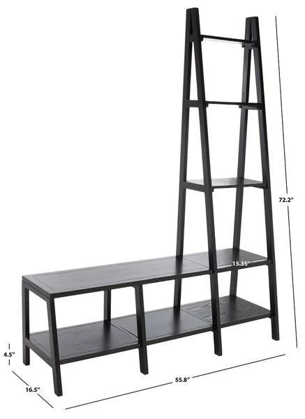 Safavieh Elwin 7 Shelf Etegere - Black - Image 4
