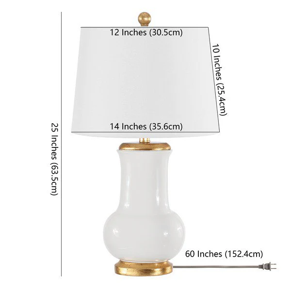 Safavieh Emberson, 25 Inch, Ivory/Gold, Ceramic Table Lamp - Ivory - Image 3