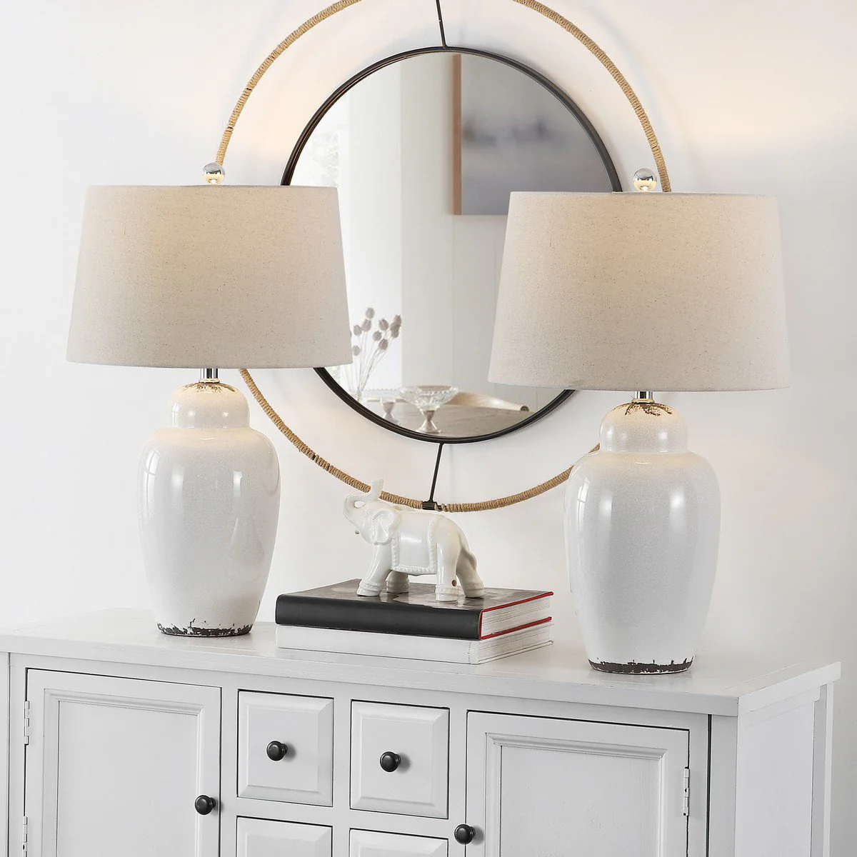Safavieh Emerly Table Lamp Set Of 2 - Antique White - Image 3
