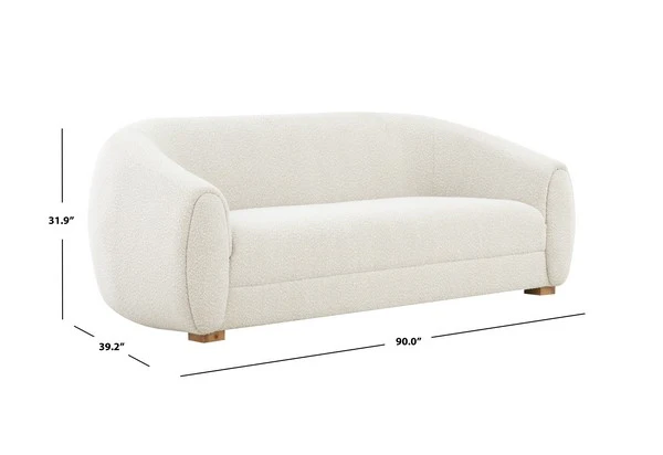 Safavieh Emiliana Boucle Sofa - Ivory - Image 6