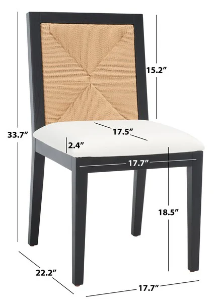 Safavieh Emilio Woven Dining Chair Set Of 2 - Black - Image 4