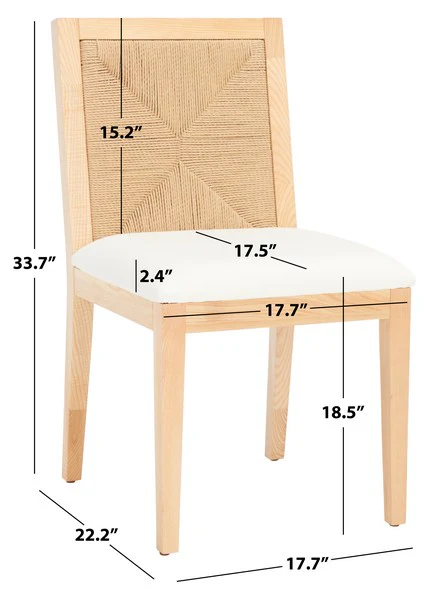 Safavieh Emilio Woven Dining Chair Set Of 2 - Natural - Image 4