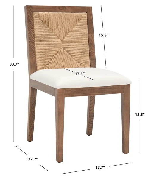 Safavieh Emilio Woven Dining Chair Set Of 2 - Walnut - Image 4
