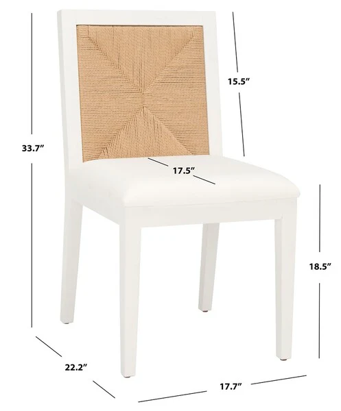 Safavieh Emilio Woven Dining Chair Set Of 2 - White - Image 4