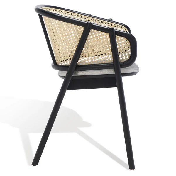 Safavieh Emmy Rattan Back Dining Chair - Black - Image 4