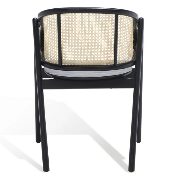 Safavieh Emmy Rattan Back Dining Chair - Black - Image 5