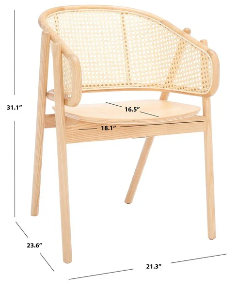 Safavieh Emmy Rattan Back Dining Chair - Natural - Image 3