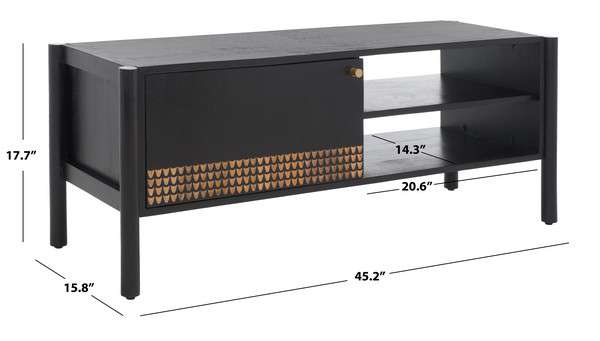 Safavieh Errington 2 Shelf Media Stand - Black - Image 3