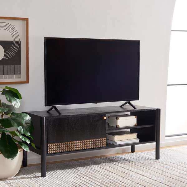 Safavieh Errington 2 Shelf Media Stand - Black - Image 4