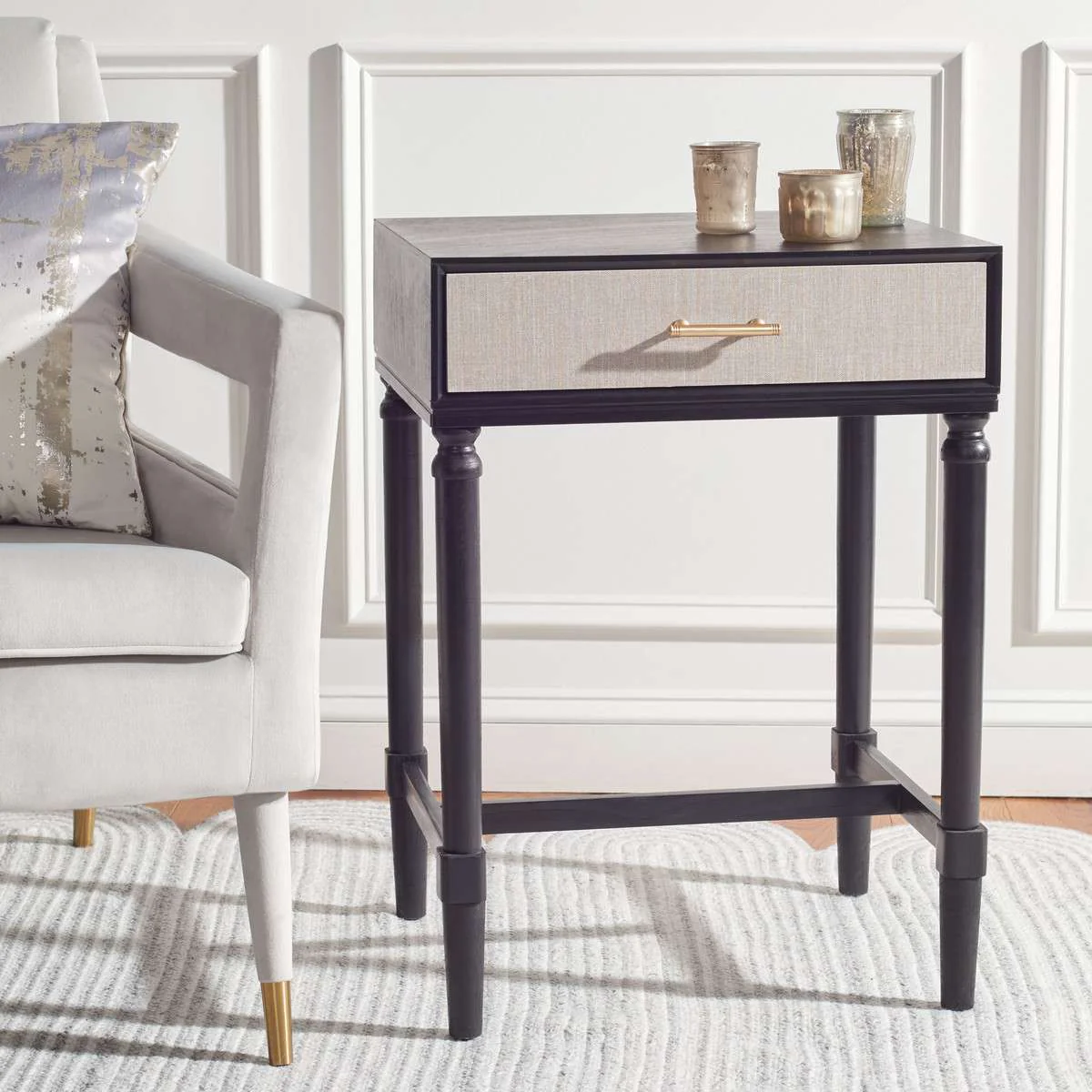 Safavieh Estella 1Drw Accent Table - Black - Image 4