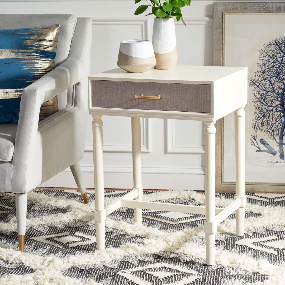 Safavieh Estella 1Drw Accent Table - White - Image 4