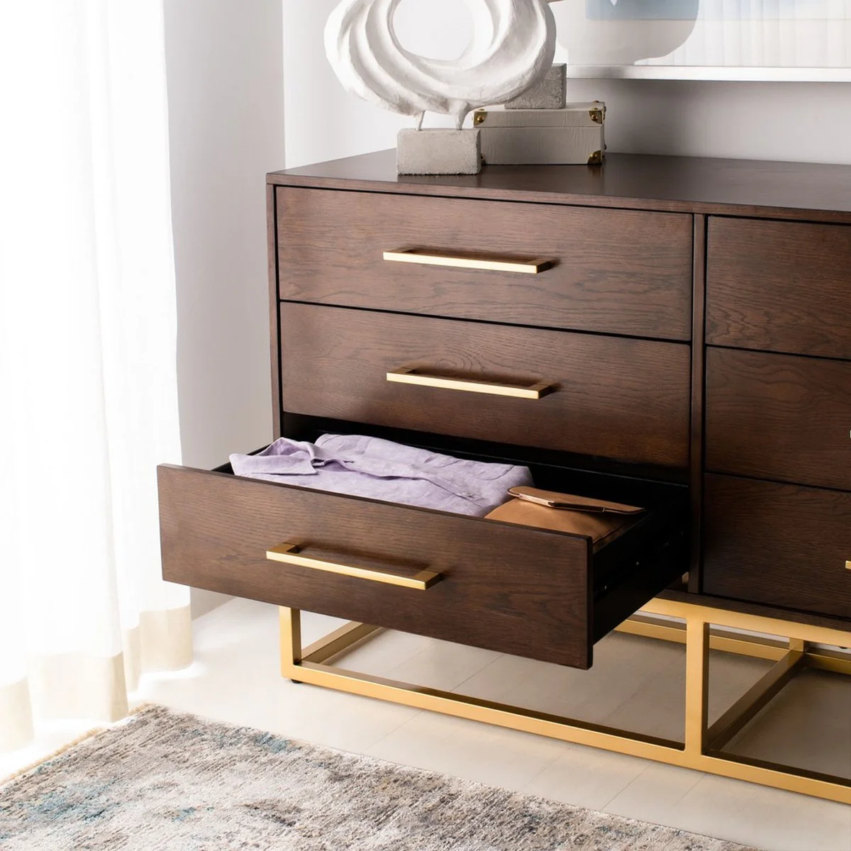 Safavieh Estelle Dresser - Walnut - Image 4