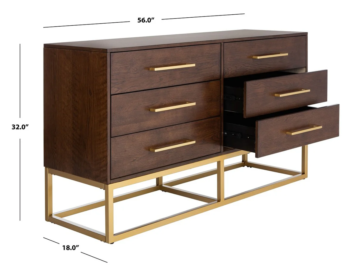 Safavieh Estelle Dresser - Walnut - Image 5