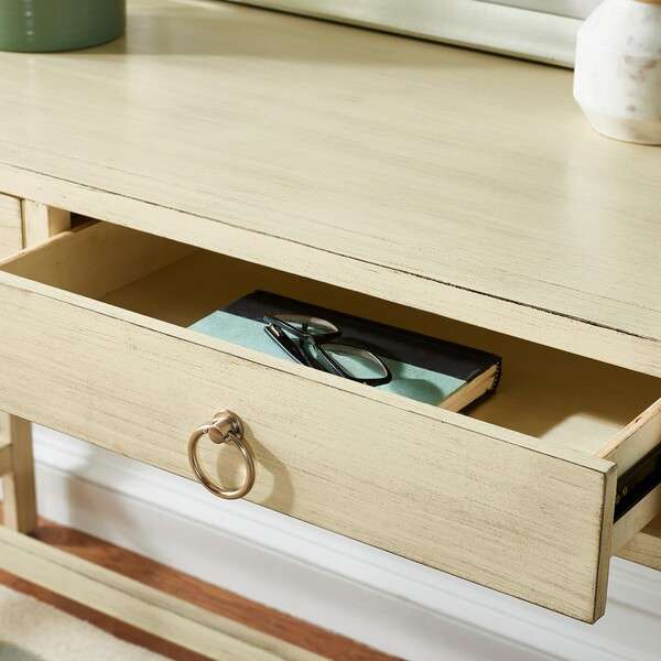 Safavieh Esther 2 Drawer Desk - Antique White - Image 3