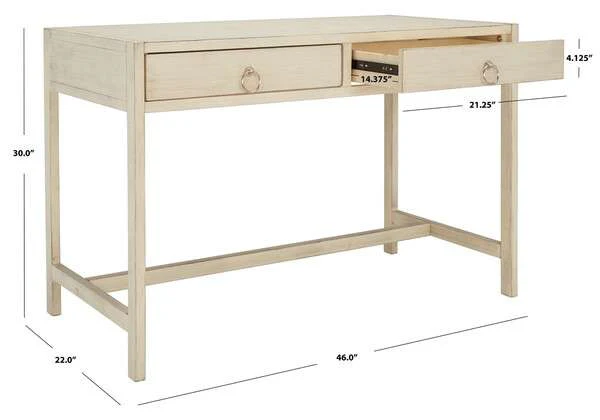 Safavieh Esther 2 Drawer Desk - Antique White - Image 4