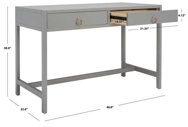 Safavieh Esther 2 Drawer Desk - Gray - Image 4