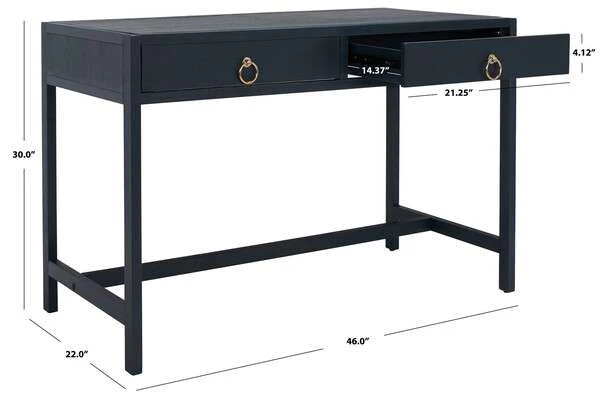 Safavieh Esther 2 Drawer Desk - Navy - Image 4