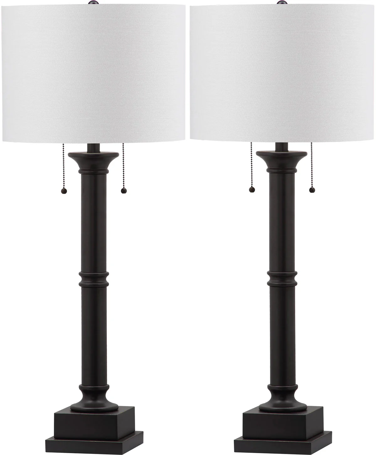 Safavieh Estilo 36-Inch H Column Table Lamp Set Of 2 - Silver Grey - Image 2