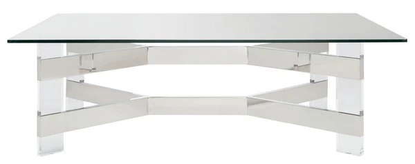 Safavieh Eugene Acrylic Coffee Table - Silver - Image 2