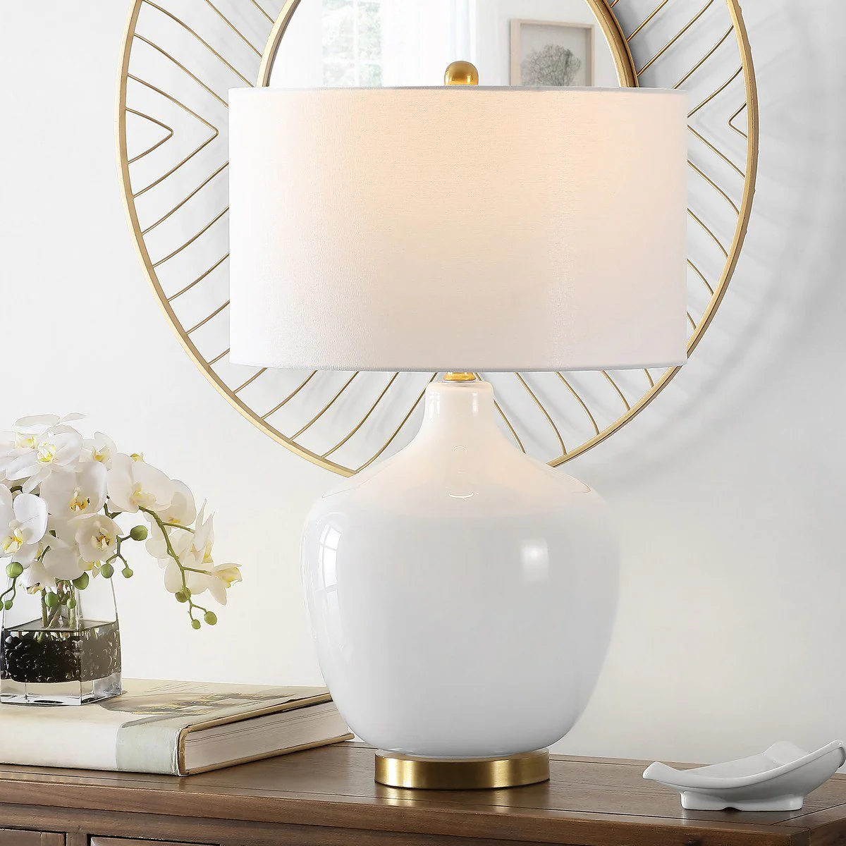 Safavieh Eugenie Glass Table Lamp - White - Image 3