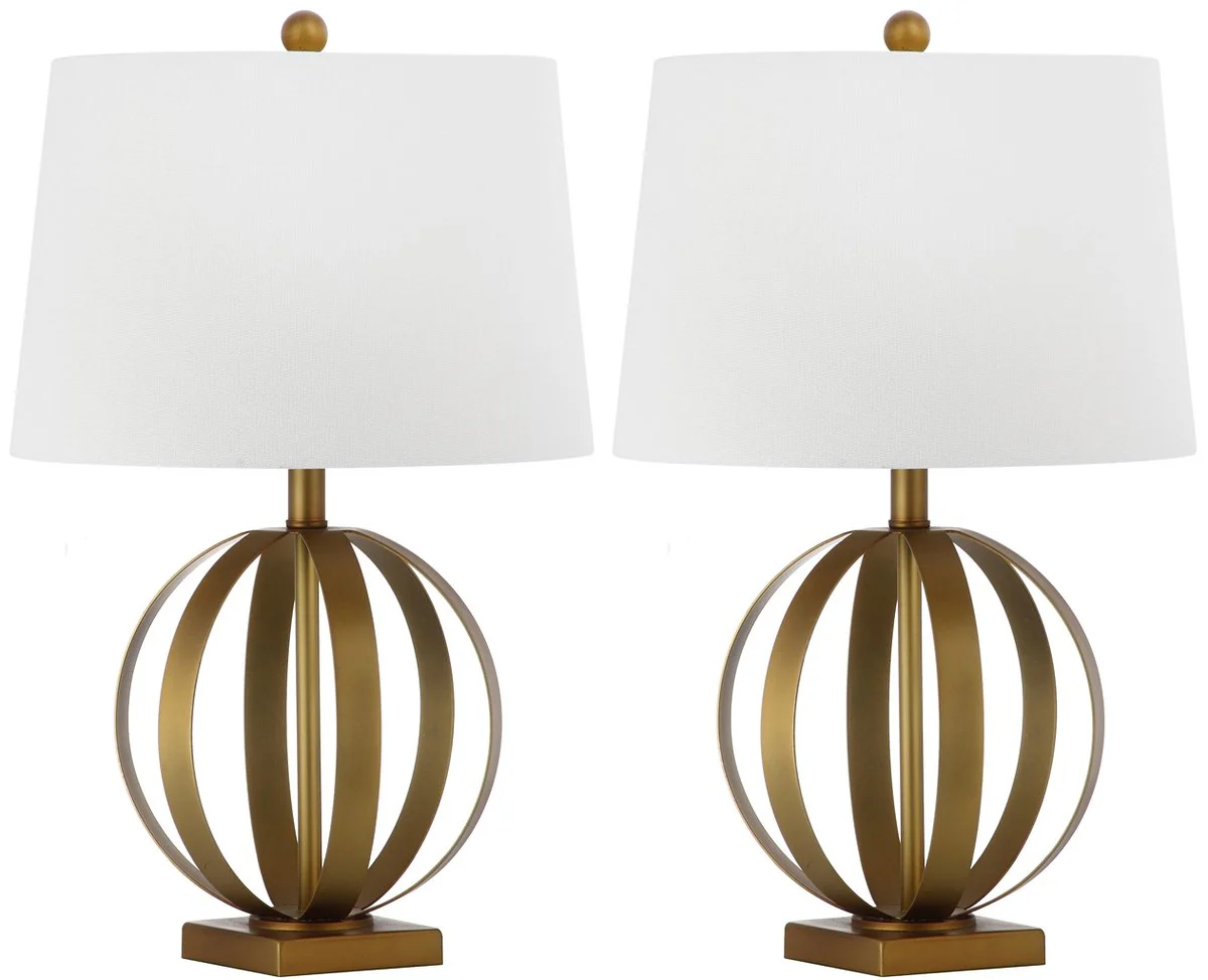 Safavieh Euginia 24.5-Inch H Sphere Table Lamp Set Of 2 - Gold - Image 2