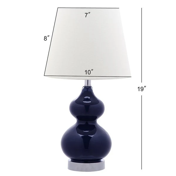 Safavieh Eva Double Mini Table Lamp - Navy - Image 3
