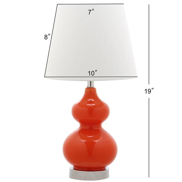 Safavieh Eva Double Mini Table Lamp - Orange - Image 3