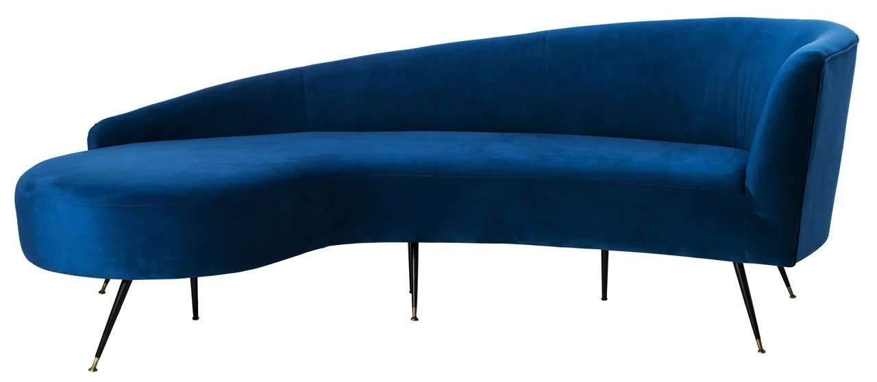 Safavieh Evangeline Parisian Velvet Sofa - Navy - Image 2